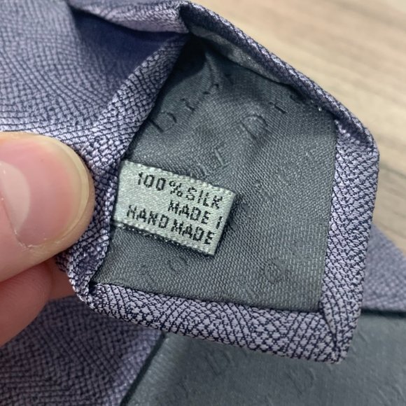 DIOR Homme Purple Black Metallic Striped Silk Neck Tie - Picture 7 of 8